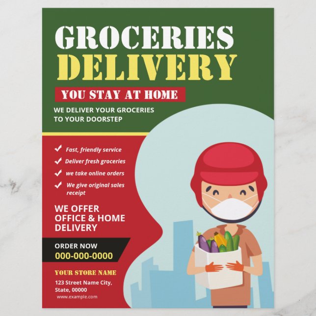 Groceries Delivery Service Flyer (Front)