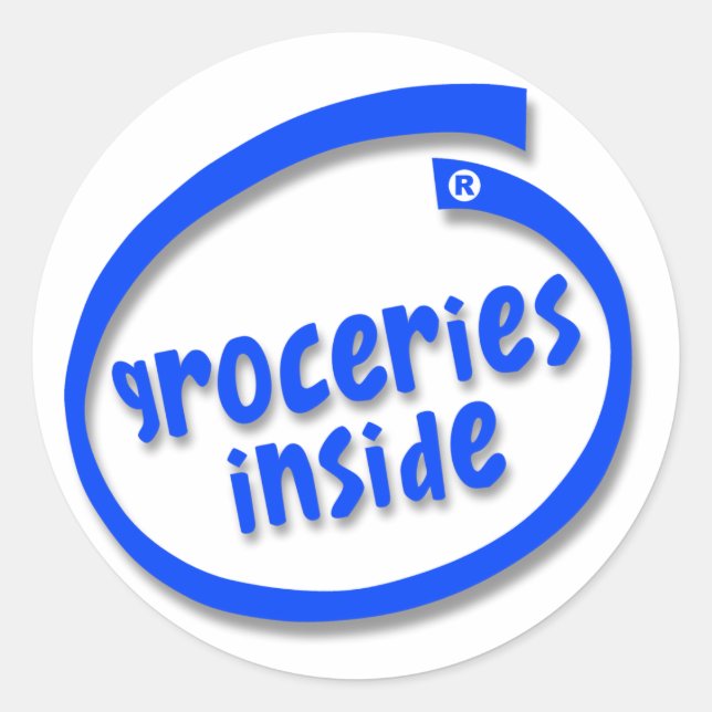Groceries Inside Classic Round Sticker (Front)