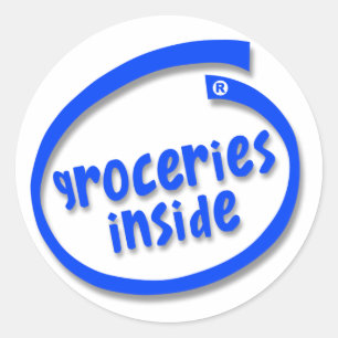 Groceries Inside Classic Round Sticker