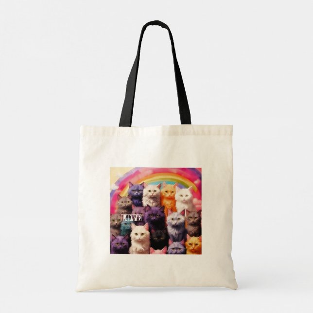 Grocery Bag with Cat Illustration (Back)