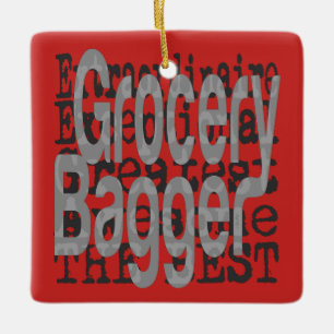 Grocery Bagger Extraordinaire Ceramic Ornament