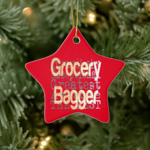 Grocery Bagger Extraordinaire Ceramic Ornament