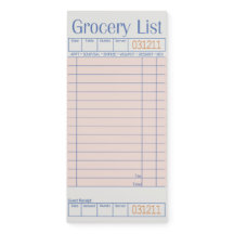 Grocery List Guest Check Magnetic Notepad