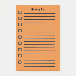 Grocery List Orange Sticky Notes 2nd Edition