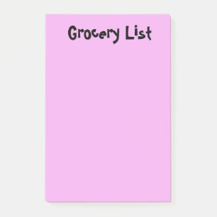 Grocery List Pink Sticky Notes