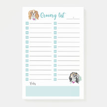 Grocery list | post it | Cavalier design