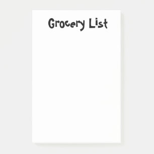 Grocery List Post-It Notes