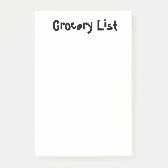 Grocery List Post-It Notes (Front)