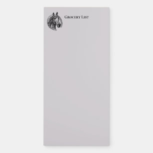 Grocery List Vintage Horse Magnetic Notepad