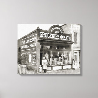 Grocery & Meat Market, 1916 Canvas Print