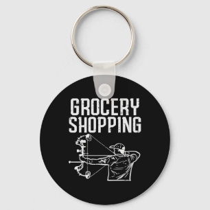 Grocery Shopping Bow Hunting Funny Archery Archer Keychain