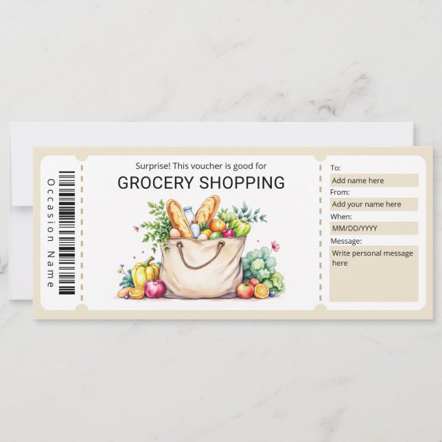Grocery Shopping Voucher Invitation (Front)