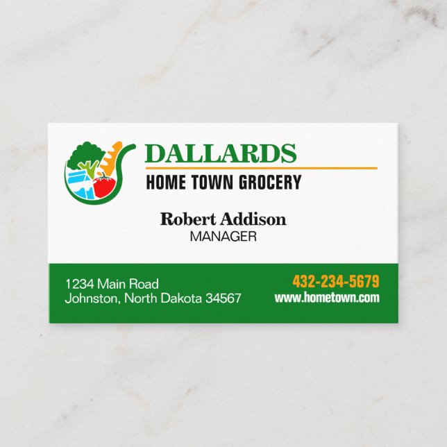 Grocery Store Business Card (Front)