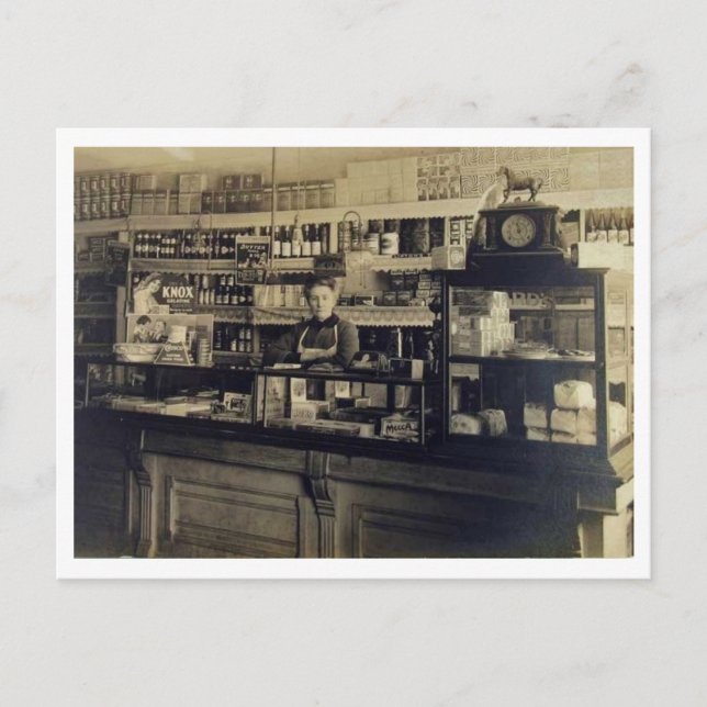 Grocery Store Interior 1906 Vintage Postcard (Front)