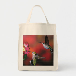 Grocery Tote "2 Hummingbirds " Bag