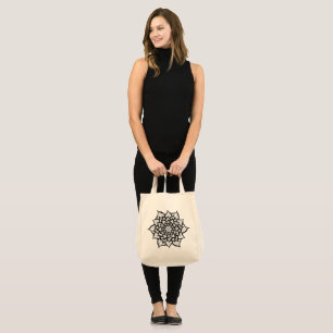 Grocery tote with flower