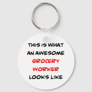 grocery worker, awesome keychain