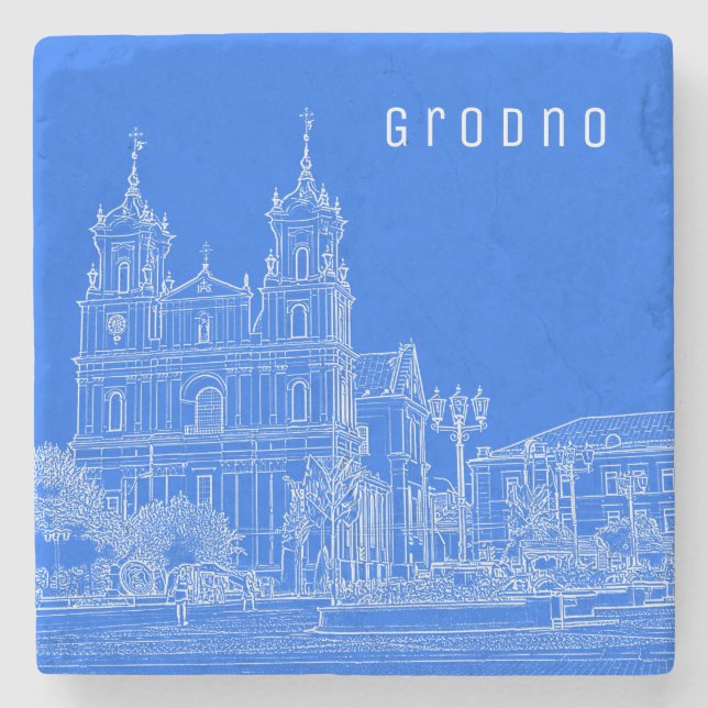 Grodno Belarus Architecture City View Cathedral Stone Coaster (Front)