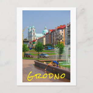 Grodno Belarus Architecture City View People Postcard