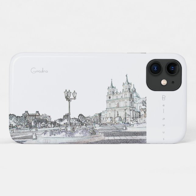 Grodno Hrodna Belarus Architecture iPhone 11 Coque (Dos (Horizontal))