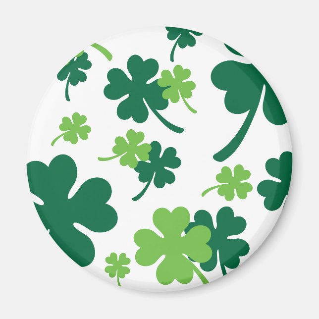 Groen klavertje vier blaadjes. St. Patrick's Day Magnet (Front)
