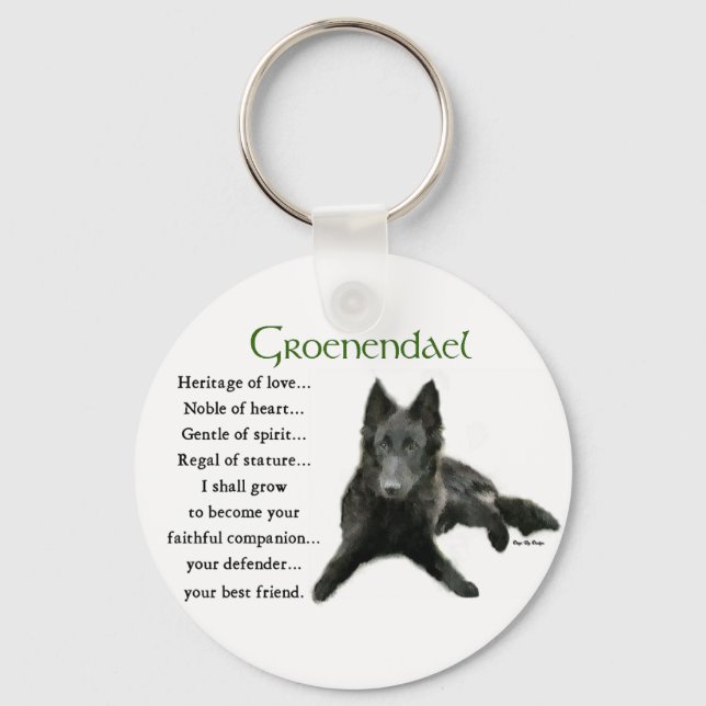 Groenendael Belgian Sheepdog Gifts Keychain (Front)