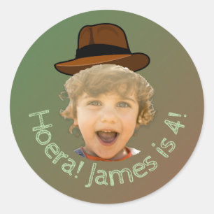 Groente Dino Avontuur Foto Sticker – Safari Hoed