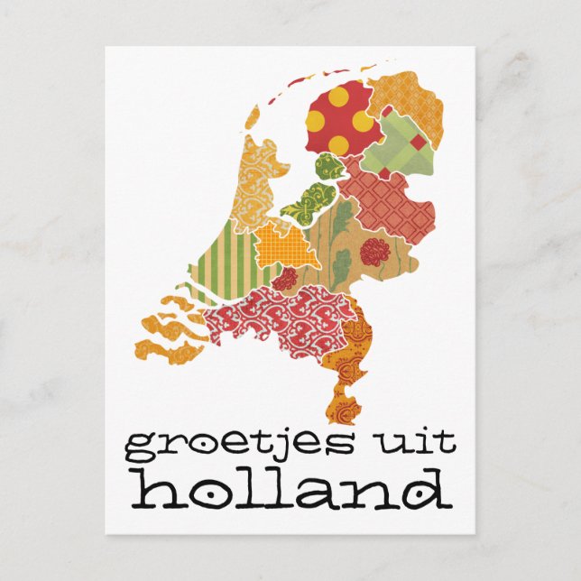 Groetjes Uit Holland Province Carte Style Patchwor (Devant)