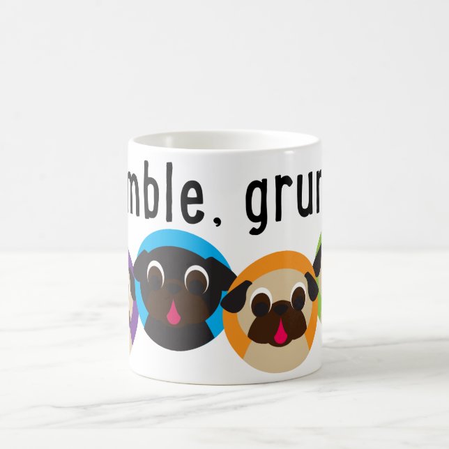 Grognement, tasse de carlin de grognement (Centre)