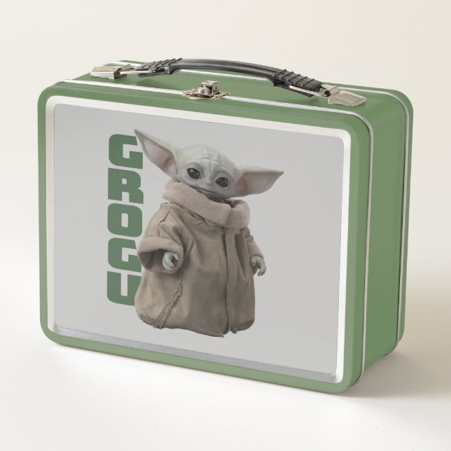 Grogu Character Name Graphic Metal Lunch Box (Front)