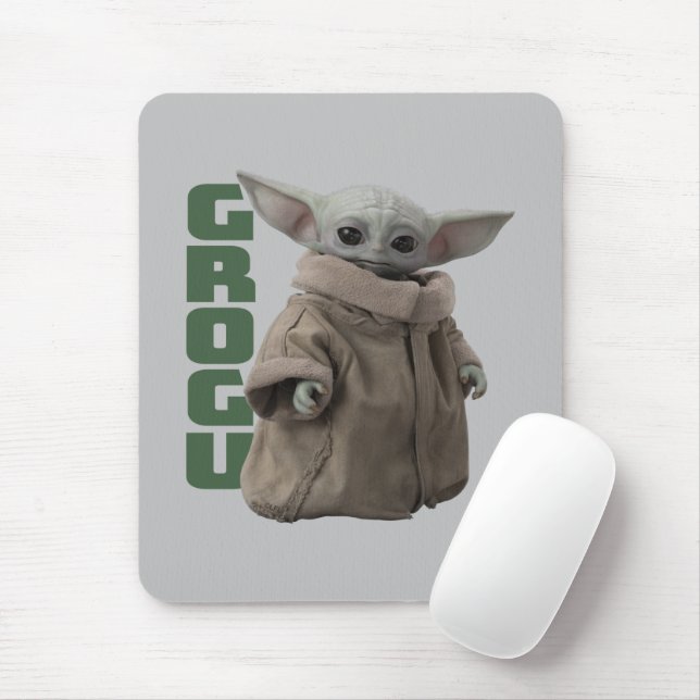 Grogu Character Name Graphic Mouse Pad (With Mouse)