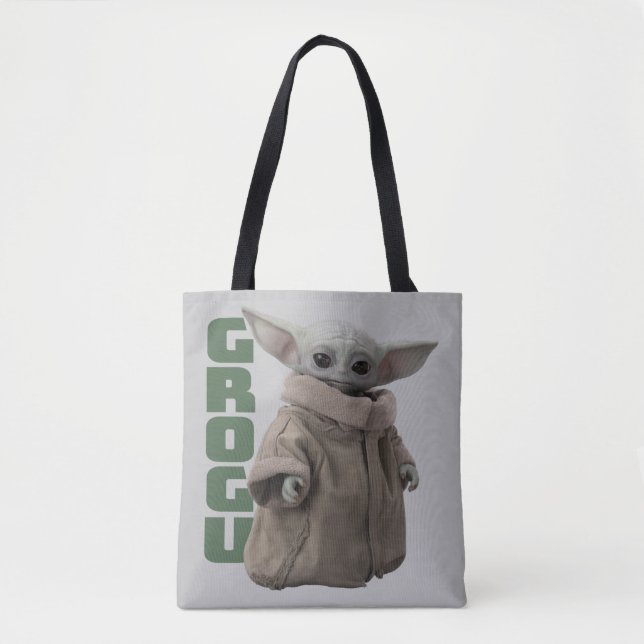 Grogu Character Name Graphic Tote Bag (Front)