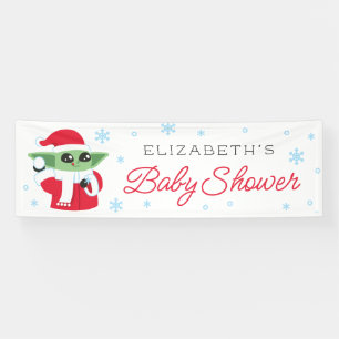 Grogu Christmas Baby Shower Banner