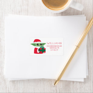 Grogu Christmas Baby Shower Label