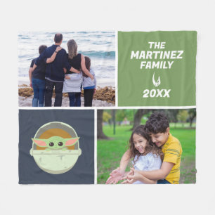 Grogu Cute Bassinet Family Photo Fleece Blanket