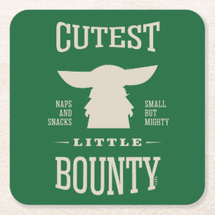 Grogu - Cutest Little Bounty Square Paper Coaster