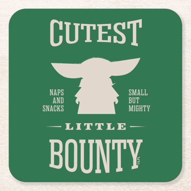 Grogu - Cutest Little Bounty Square Paper Coaster (Front)