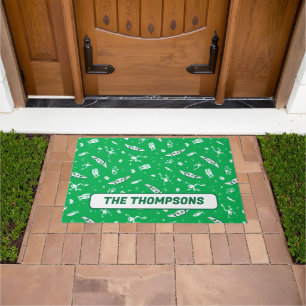 Grogu Green Snacks Pattern Doormat