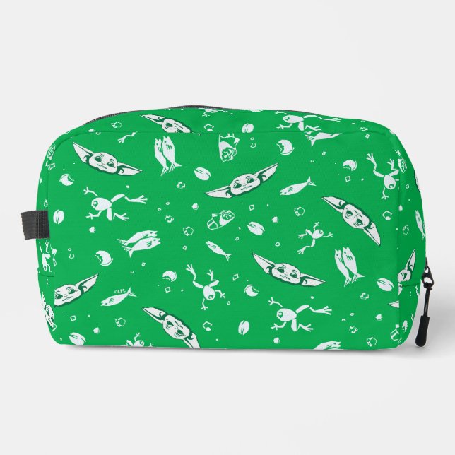 Grogu Green Snacks Pattern Dopp Kit (Front)