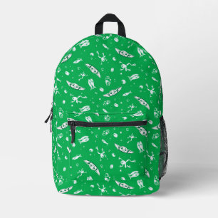 Grogu Green Snacks Pattern Printed Backpack