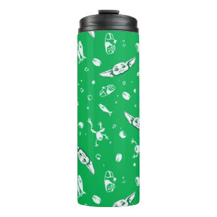 Grogu Green Snacks Pattern Thermal Tumbler