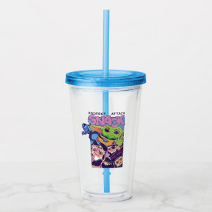 Grogu - Protect. Attack. SNACK! Acrylic Tumbler