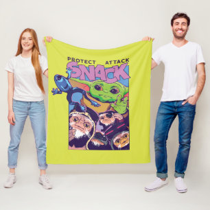 Grogu - Protect. Attack. SNACK! Fleece Blanket