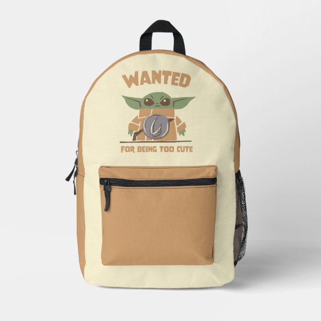 Grogu - Wanted: For Being Too Cute Printed Backpack (Front)