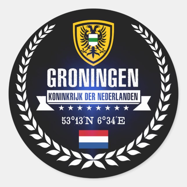 Groningen Classic Round Sticker (Front)