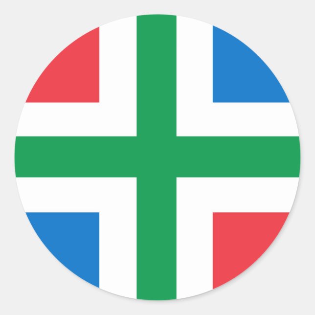 Groningen Flag Netherlands country region Classic Round Sticker (Front)