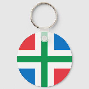 Groningen, Netherlands flag Keychain