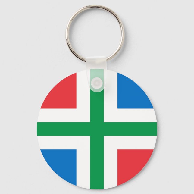 Groningen, Netherlands flag Keychain (Front)