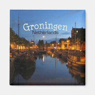 Groningen Netherlands Night Scene Fridge Magnet