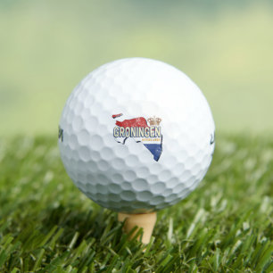 Groningen Netherlands Retro Map Dutch Vintage Golf Balls